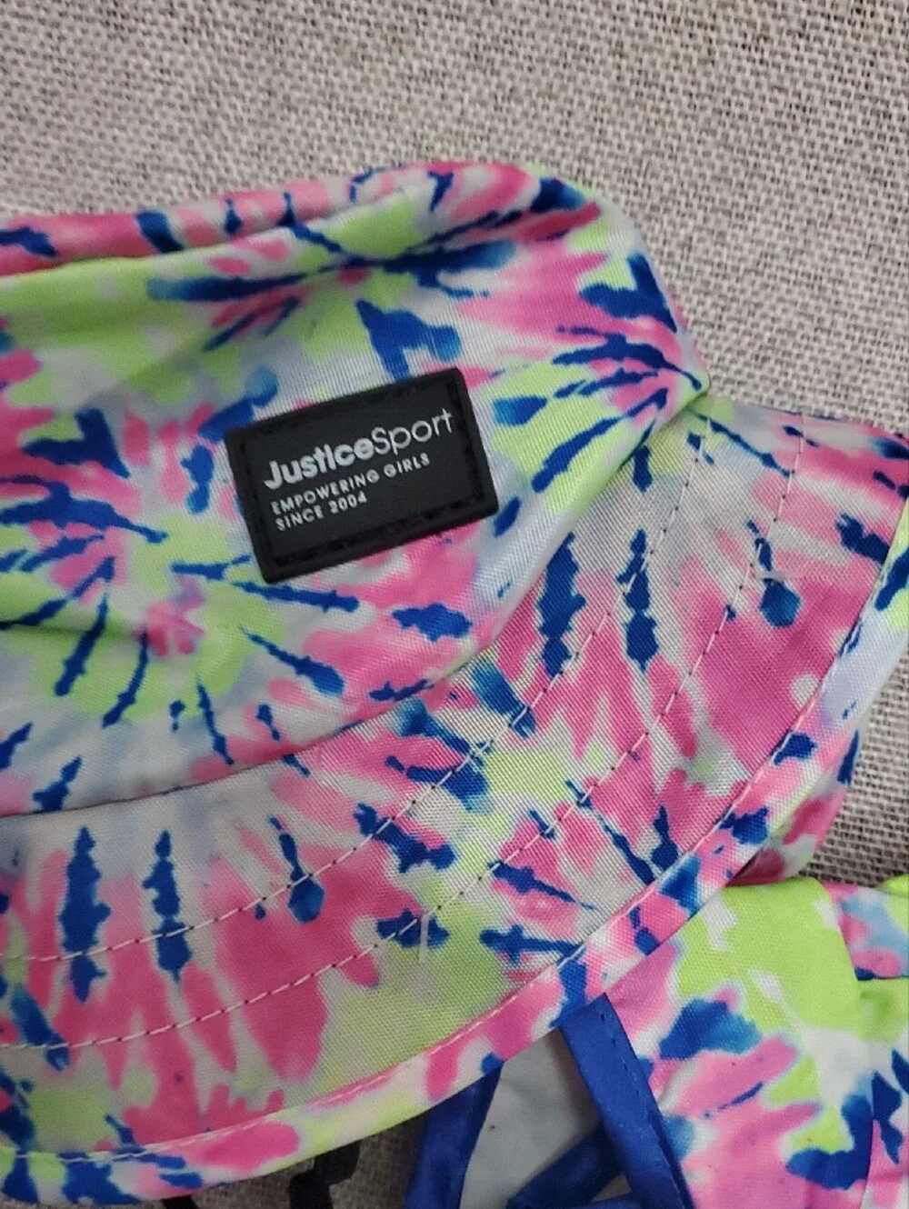 Justice Dog Tie-Dye Hooded Raincoat, Hat, And Harness - Pink Blue Green